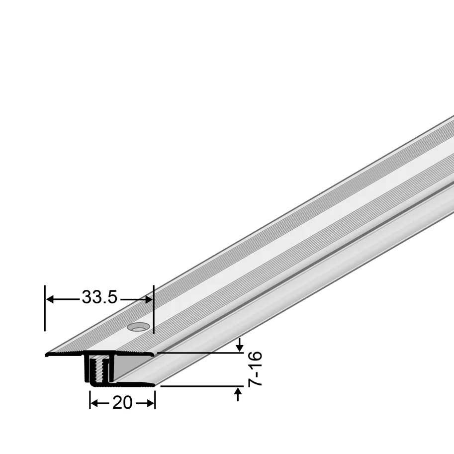 SPS Aluminium-Übergangsprofil Sand eloxiert 2700mm