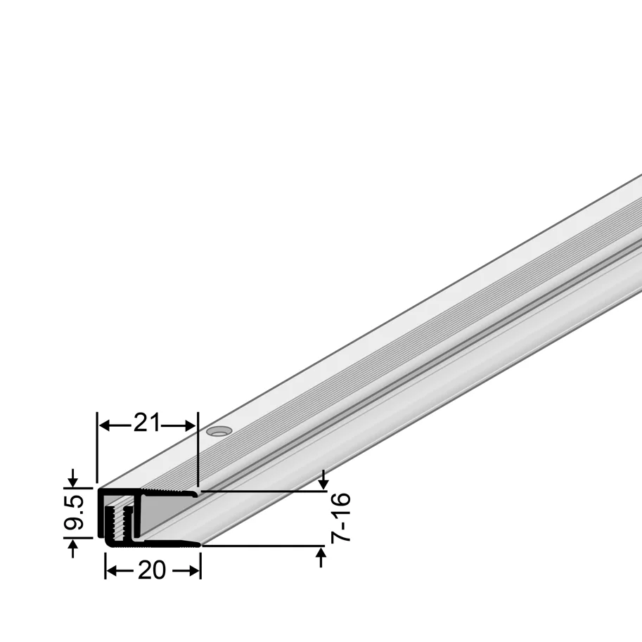 SPS Aluminium-Abschlussprofil Silber eloxiert 2700mm